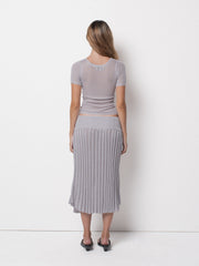 Riona Knit Skirt – Silver