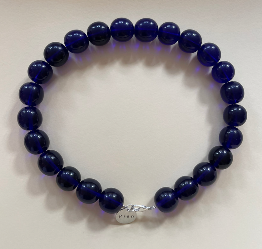 Glass Necklace, Midnight Blue